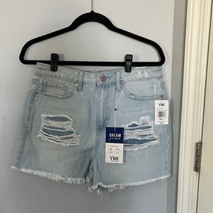 YMI Dream Light Blue Ripped Jean Shorts